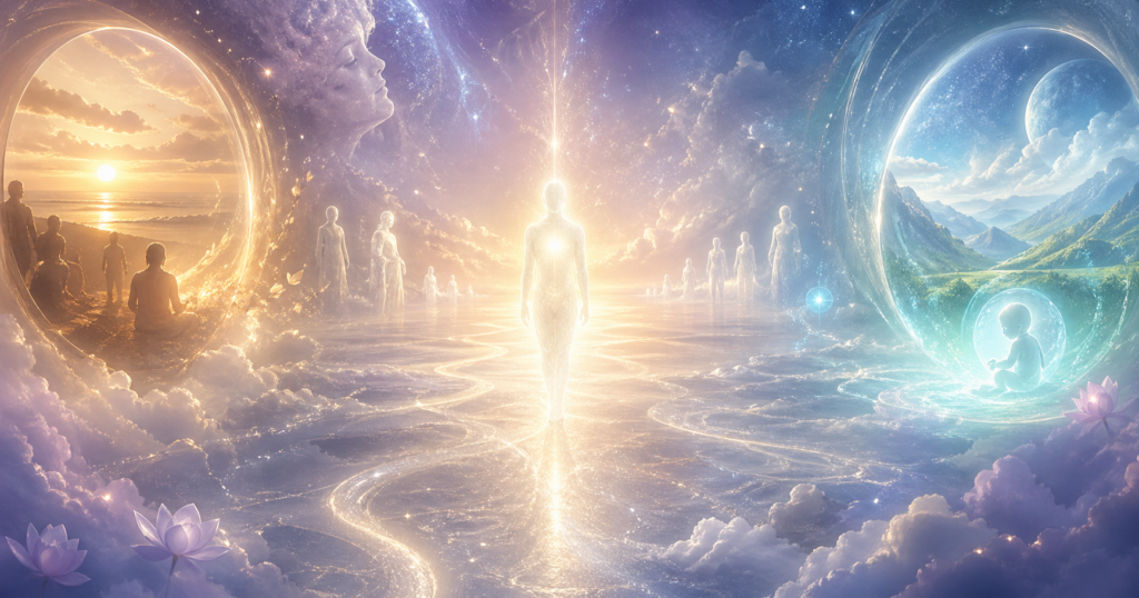 Add 2 horizontal images: Cosmic / spiritual realm Light / guidance / transition