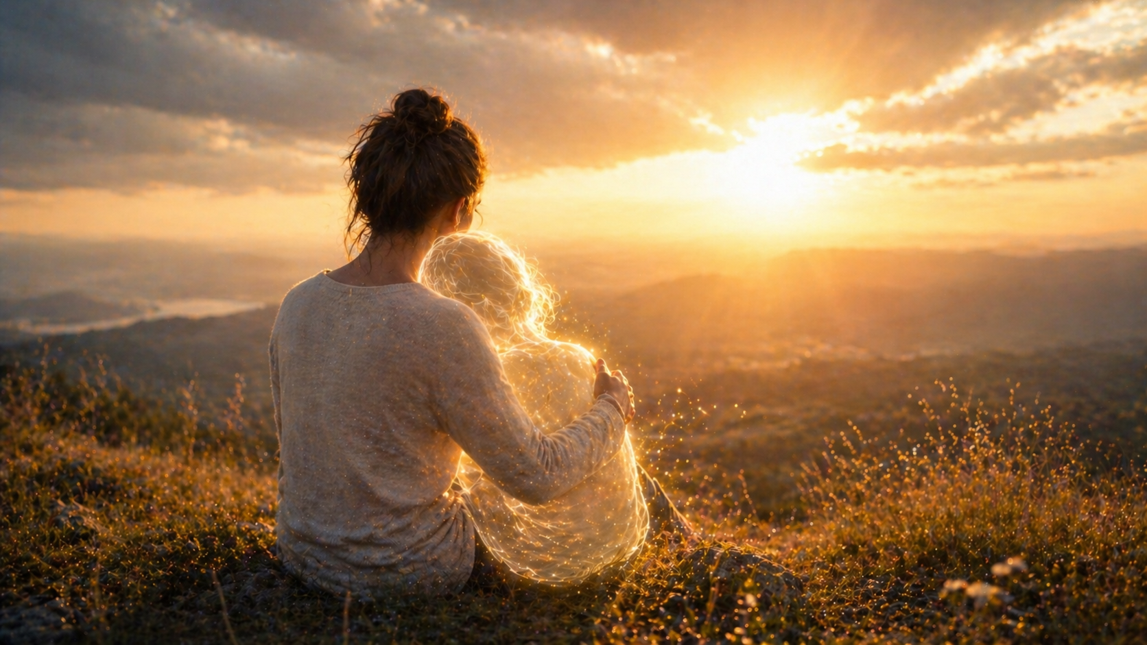 Symbolic image of healing and transformation from difficult childhood experiences