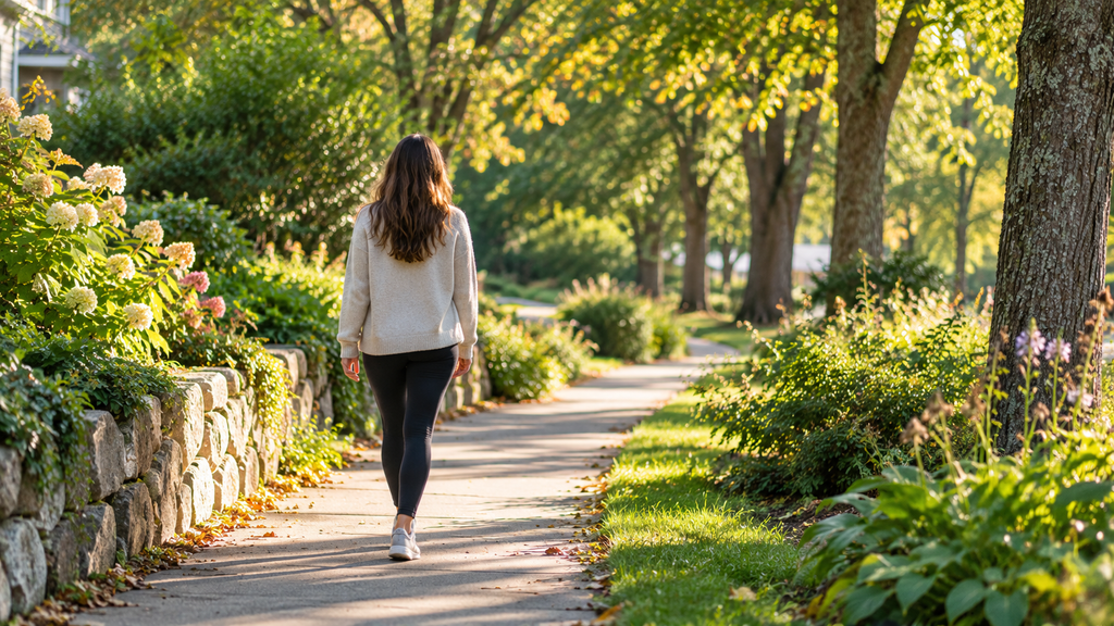 A person walking through a natural neighborhood path representing spiritual growth and the soul’s journey through life.